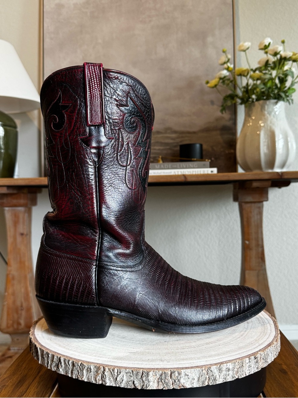 Lucchese Classics - Black Cherry Lizard - 11B